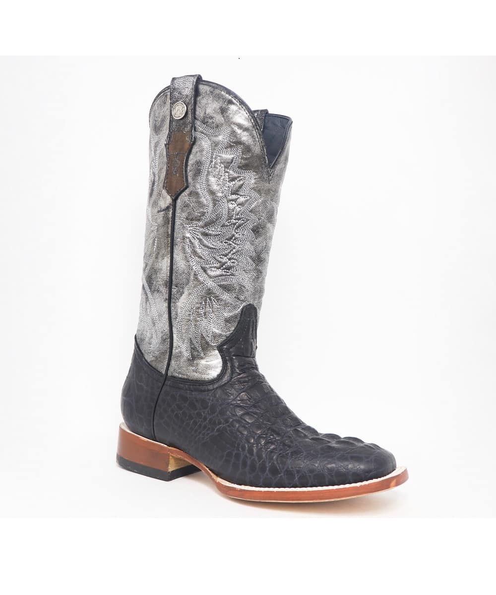Women's Tanner Mark Amberlyn Hornback Caiman Print Black Boots - Image 4