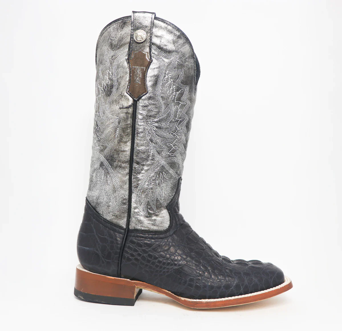 Women's Tanner Mark Amberlyn Hornback Caiman Print Black Boots - Image 6