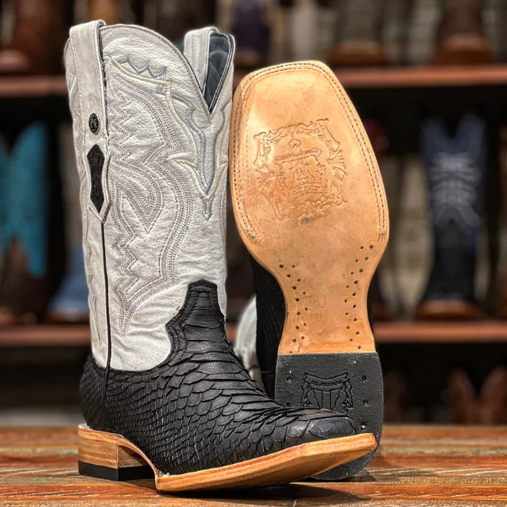 Men's Tanner Mark Black Python Boots - Image 2