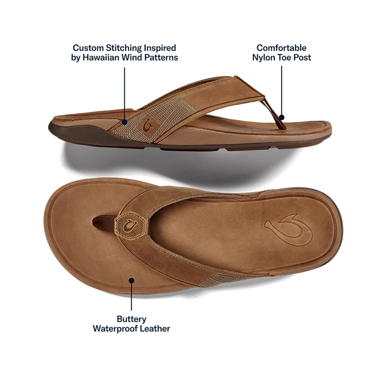 Men's Olukai Tuahine Toffee/Toffee Sandals - Image 14