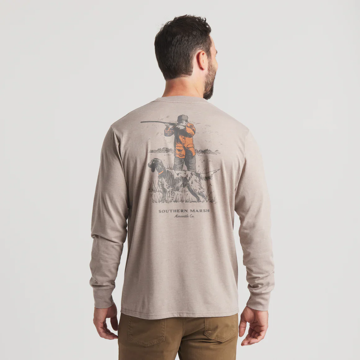 Southern Marsh Undaunting Focus Seawash Long Sleeve T-Shirt in Burnt Taupe - Image 2
