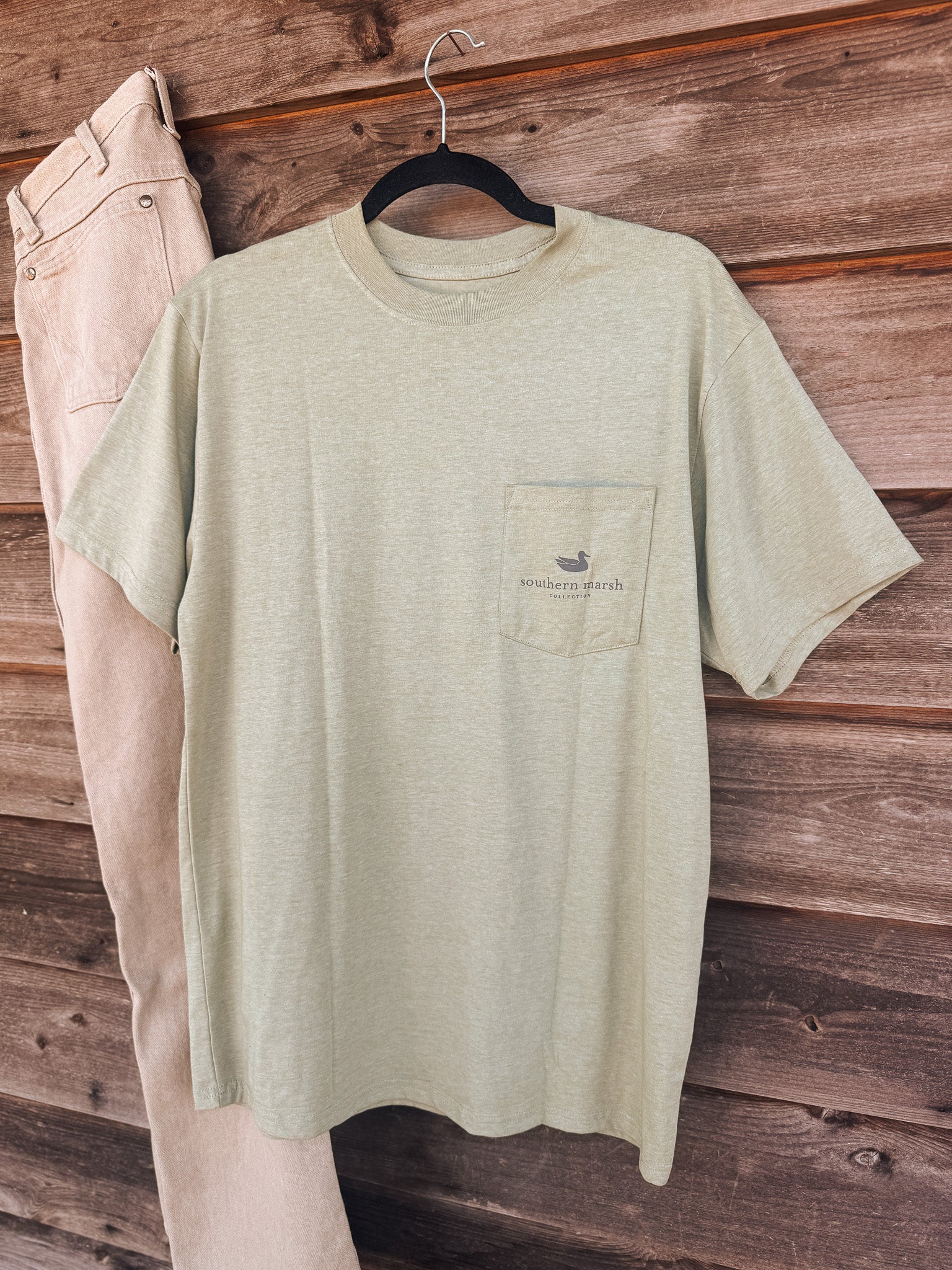 Men's Southern Marsh SEAWASH Undaunting Focus T-Shirt in Brigade Olive - Image 3