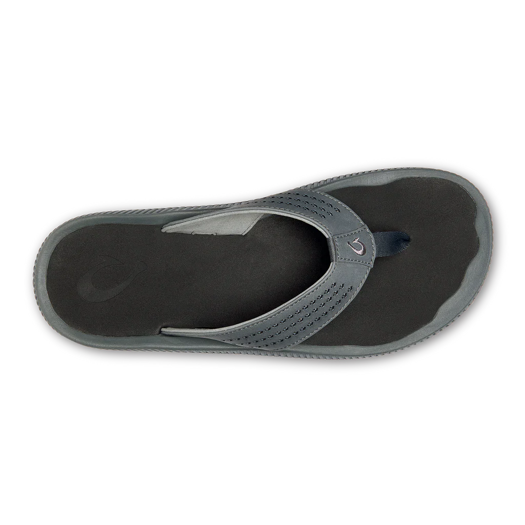 Men's Olukai Ulele Dark Shadow/Black Sandal - Image 4