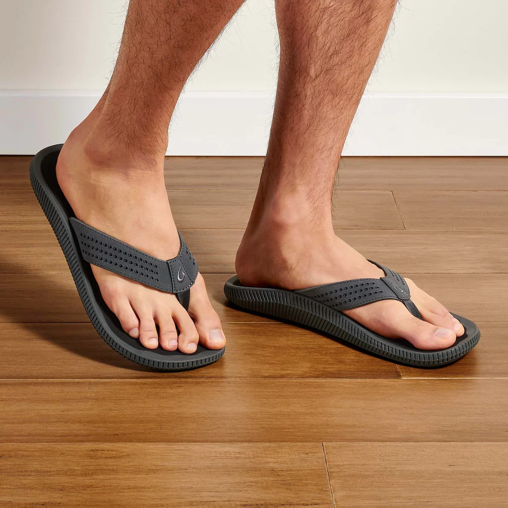 Men's Olukai Ulele Dark Shadow/Black Sandal - Image 6