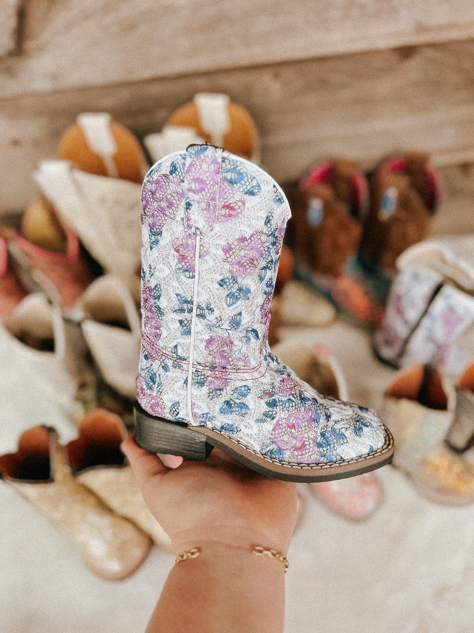 Youth Purple Glitter Western Boots - Image 3