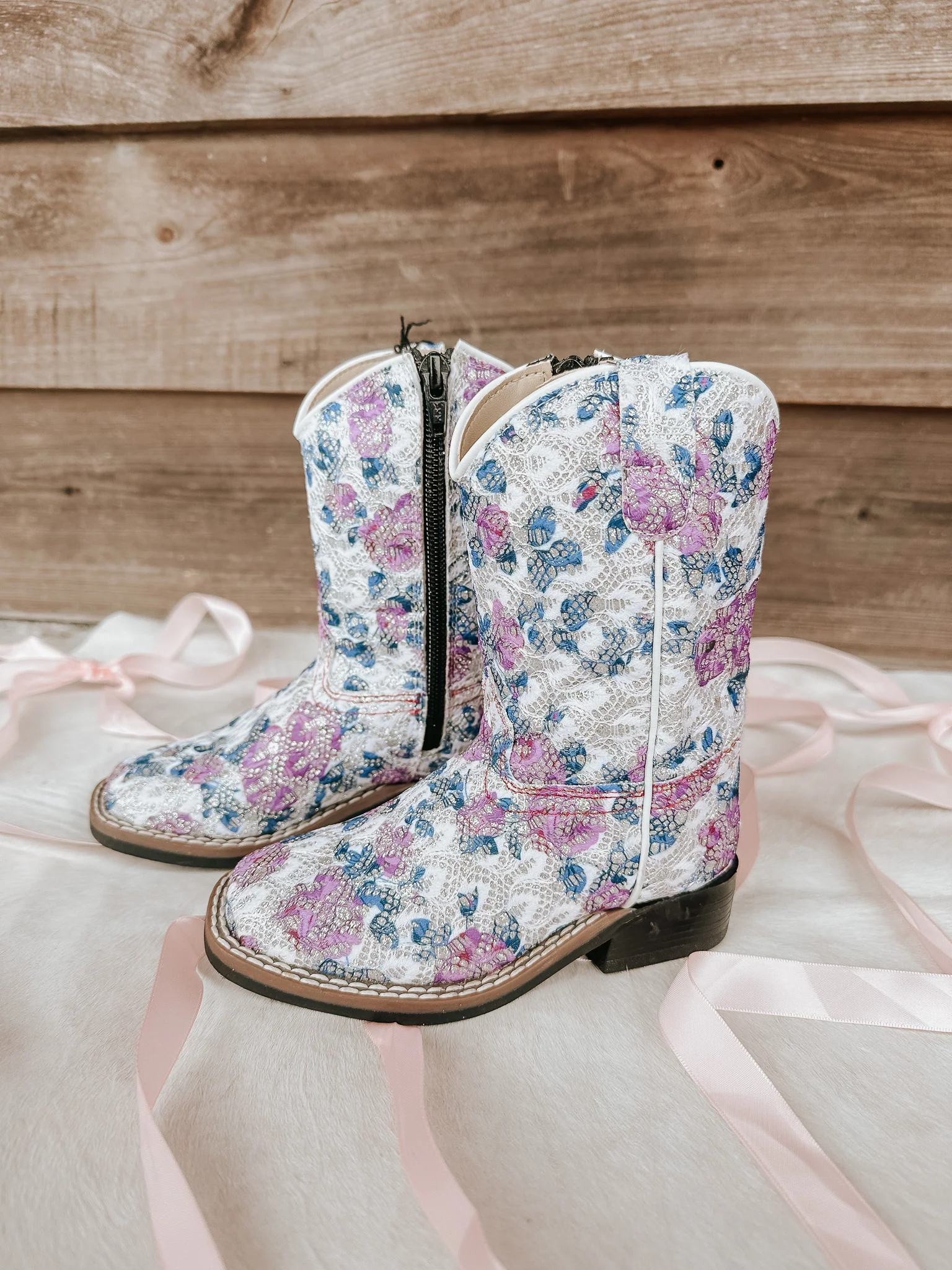 Youth Purple Glitter Western Boots - Image 4