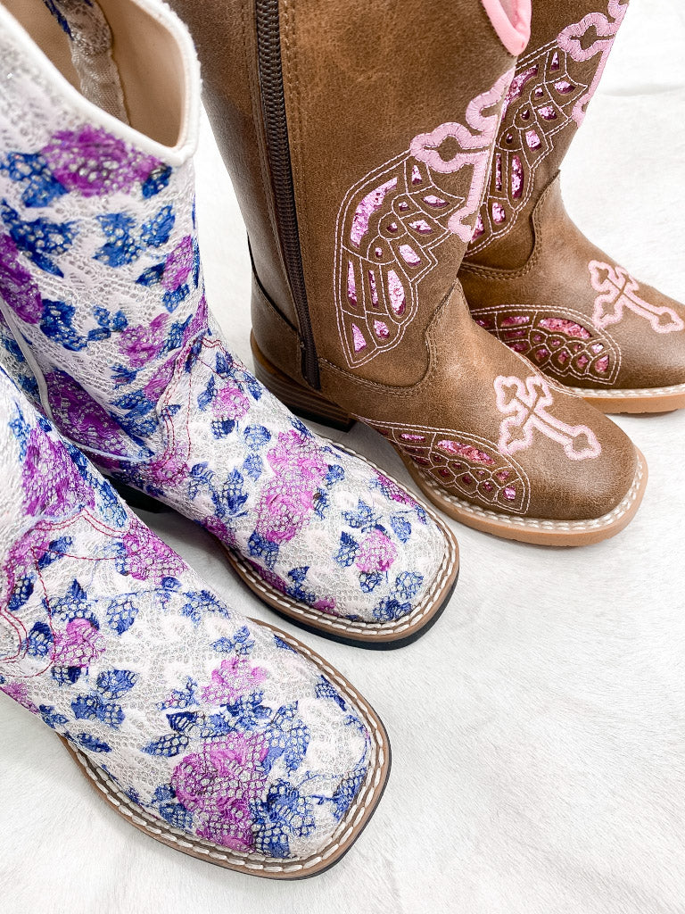 Youth Purple Glitter Western Boots - Image 7