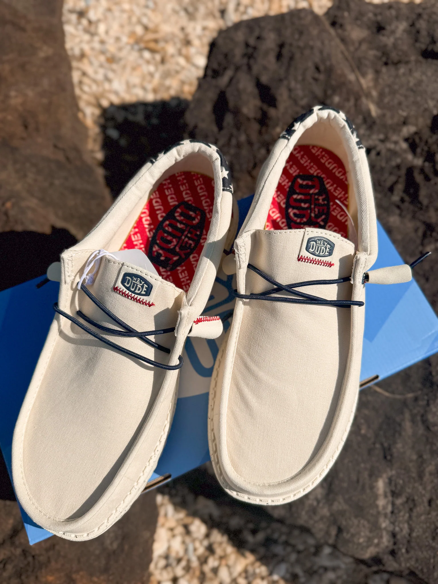 Men's Hey Dude Wally Americana Off White - Image 4