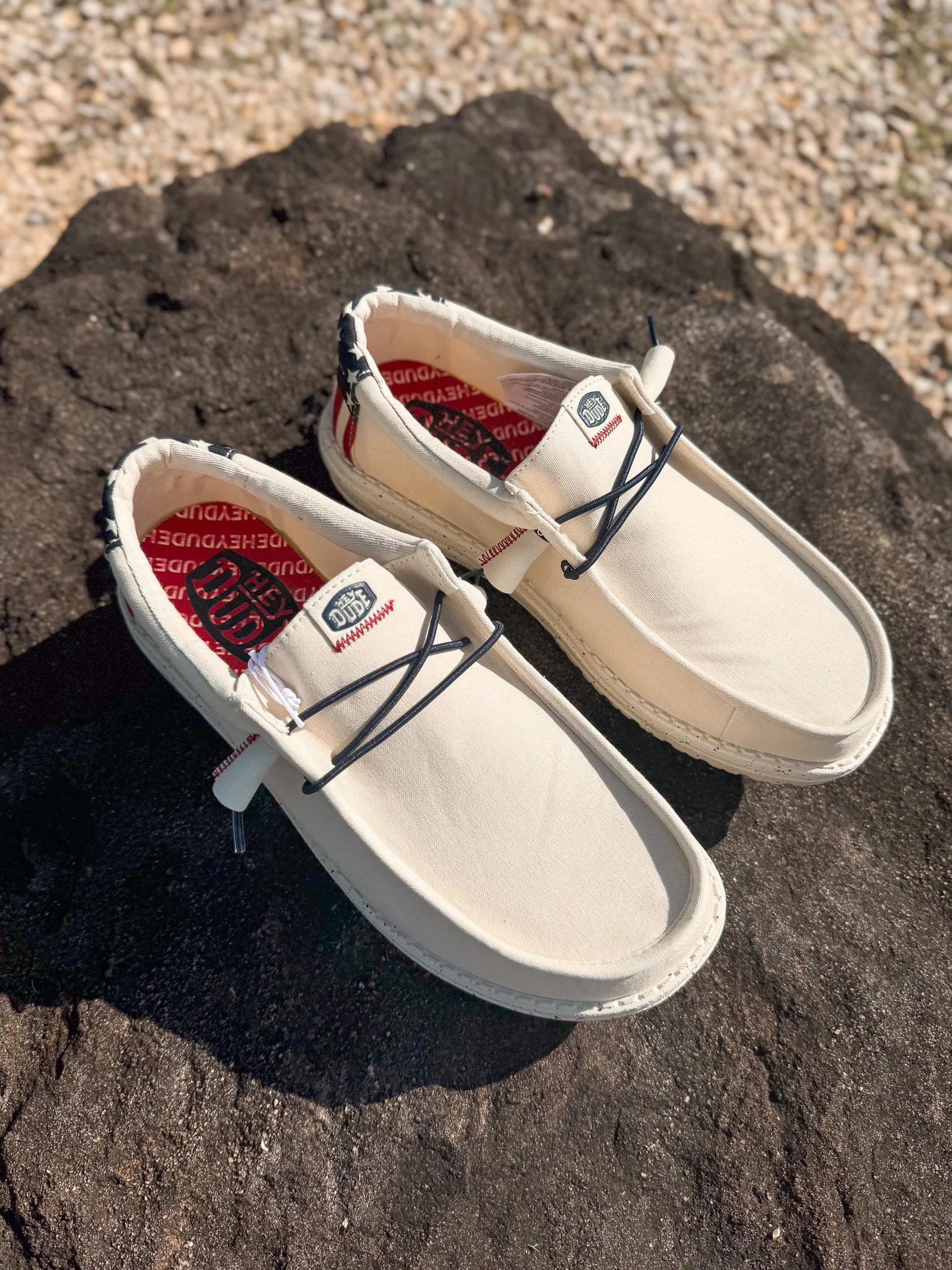 Men's Hey Dude Wally Americana Off White - Image 7