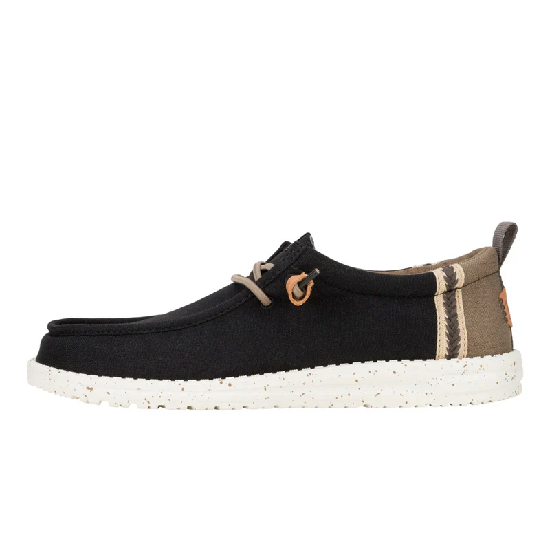 Men's Hey Dude Wally Summer Linen in Black/Walnut - Image 2