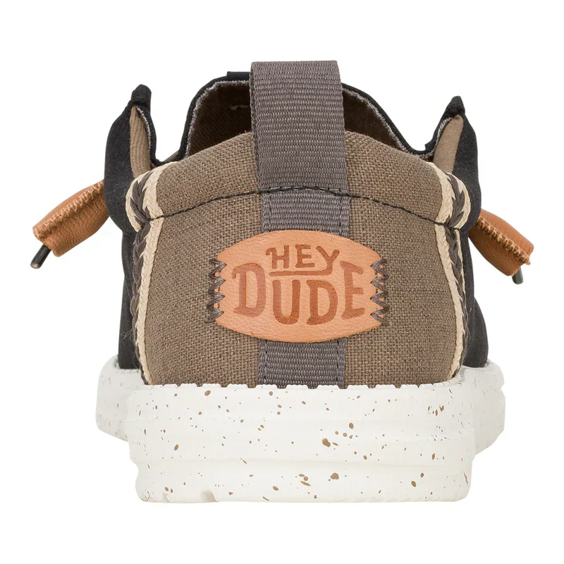 Men's Hey Dude Wally Summer Linen in Black/Walnut - Image 4