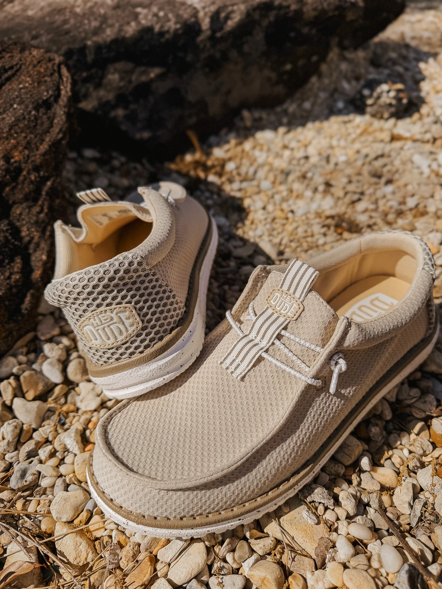 Hey Dude Men's Wally Mesh Neutrals in Island Neutral - Image 6