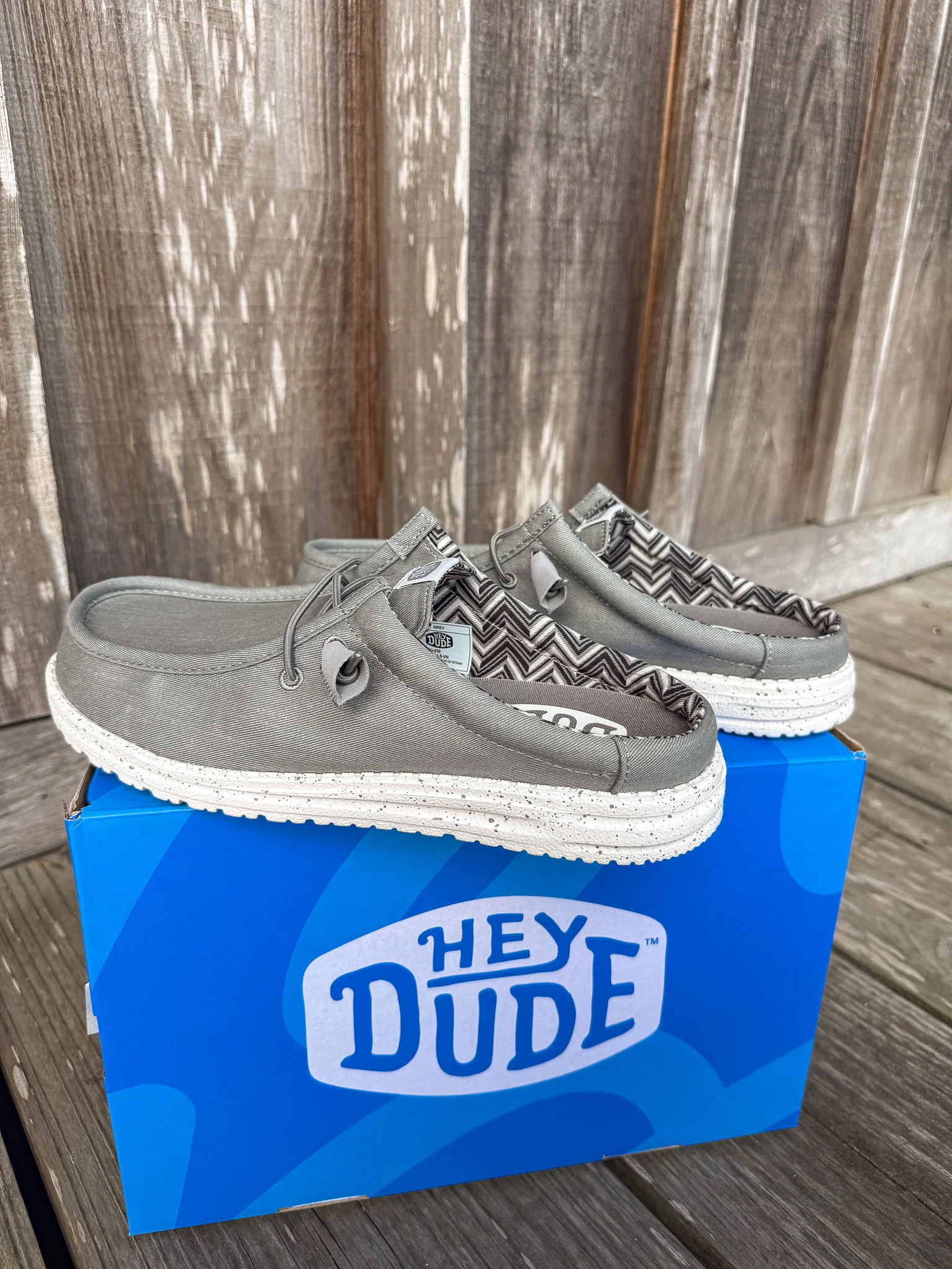 Men's Hey Dude Wally Slip Stretch in Canvas Grey - Image 2