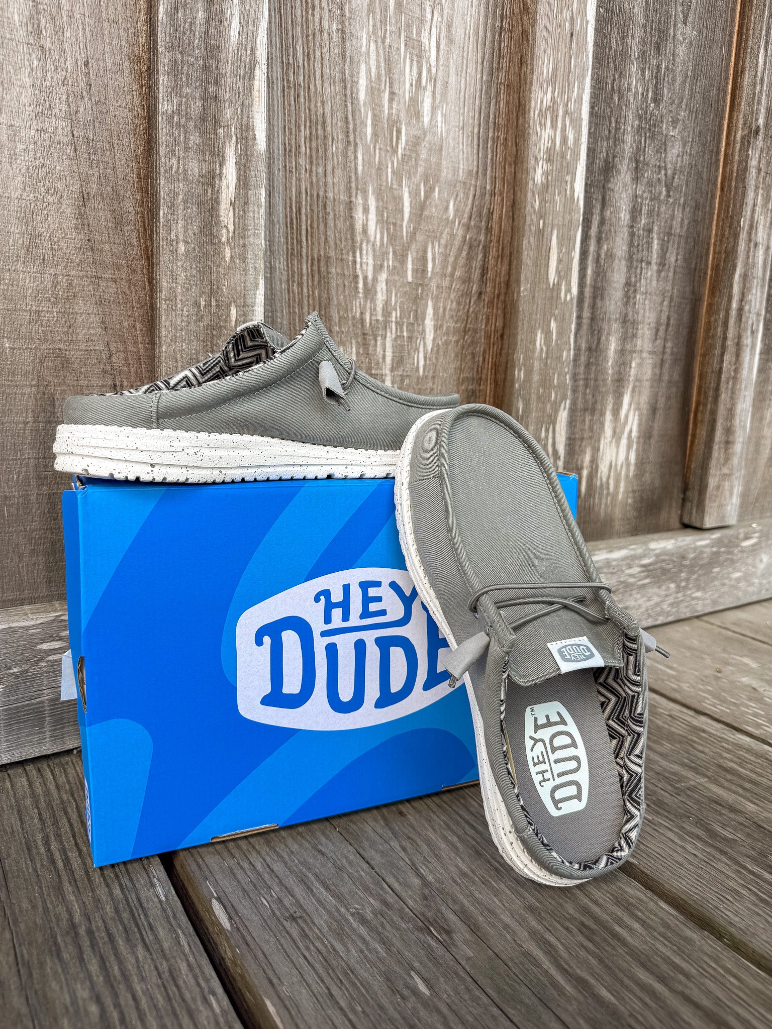 Men's Hey Dude Wally Slip Stretch in Canvas Grey - Image 3