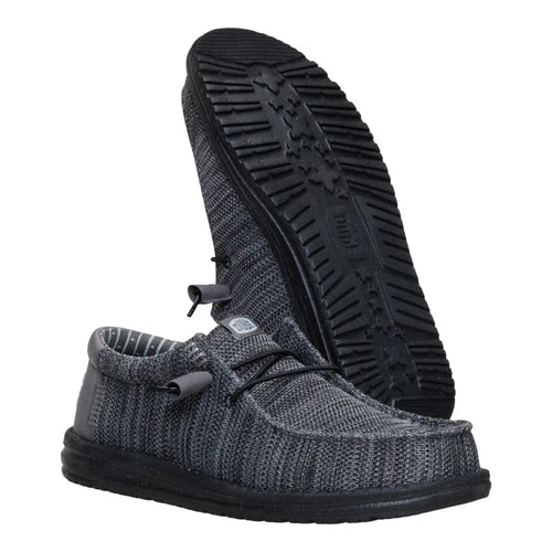 Men's Hey Dude Wally Stretch Sox in Granite Grey/Black - Image 6