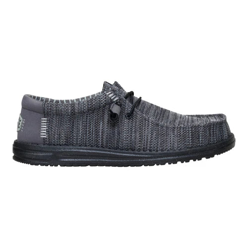 Men's Hey Dude Wally Stretch Sox in Granite Grey/Black - Image 7