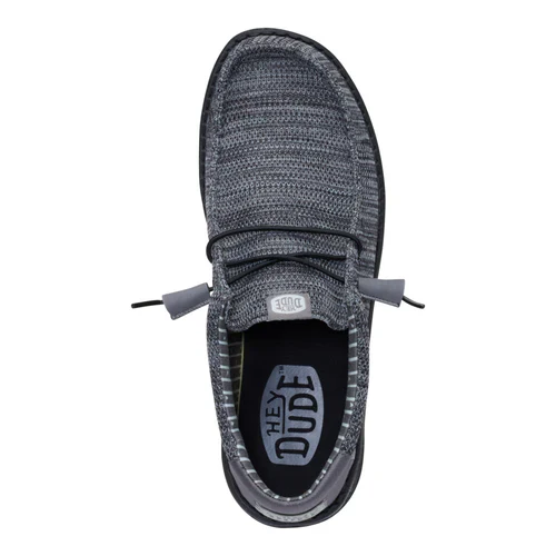 Men's Hey Dude Wally Stretch Sox in Granite Grey/Black - Image 8