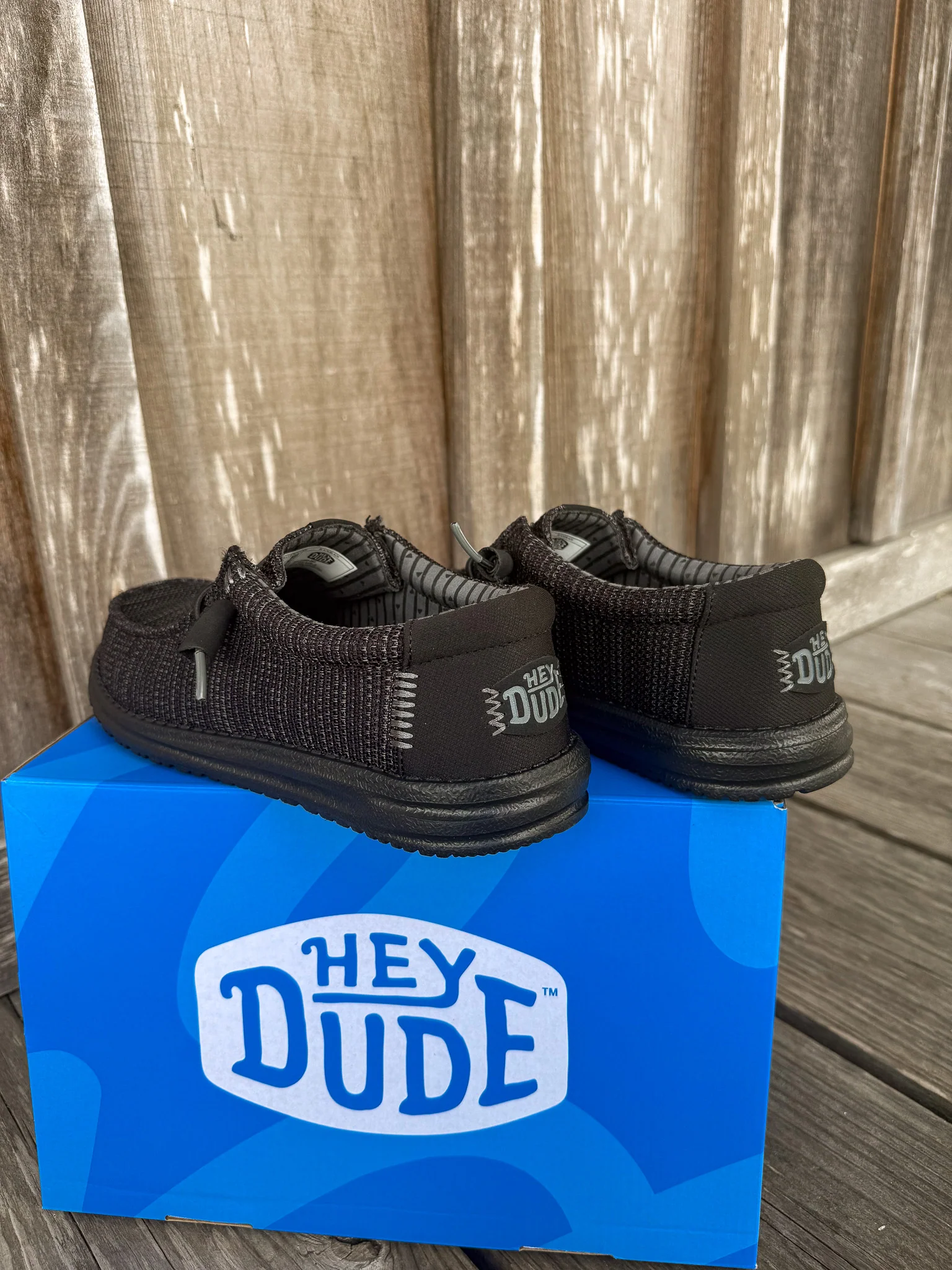 Men's Hey Dude Wally Stretch Sox in Black/Black - Image 2