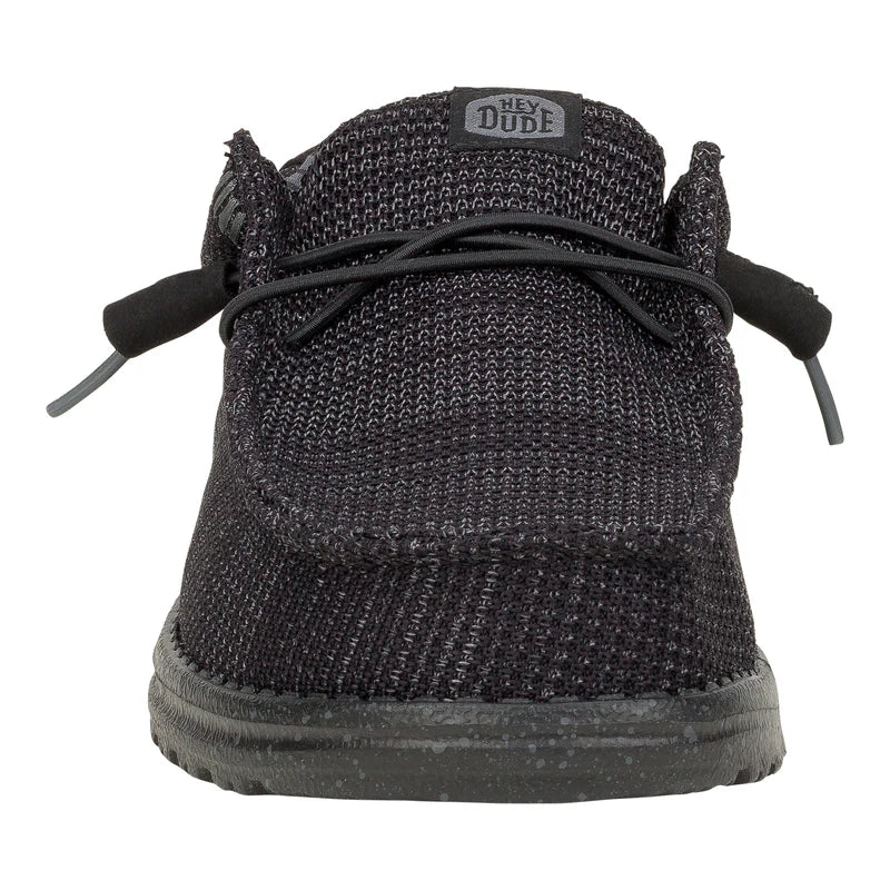 Men's Hey Dude Wally Stretch Sox in Black/Black - Image 6