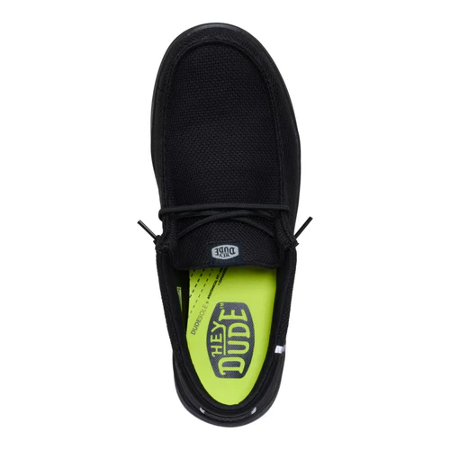 Men's Hey Dude Wally Work Composite Toe Shoes in Black/Black - Image 10