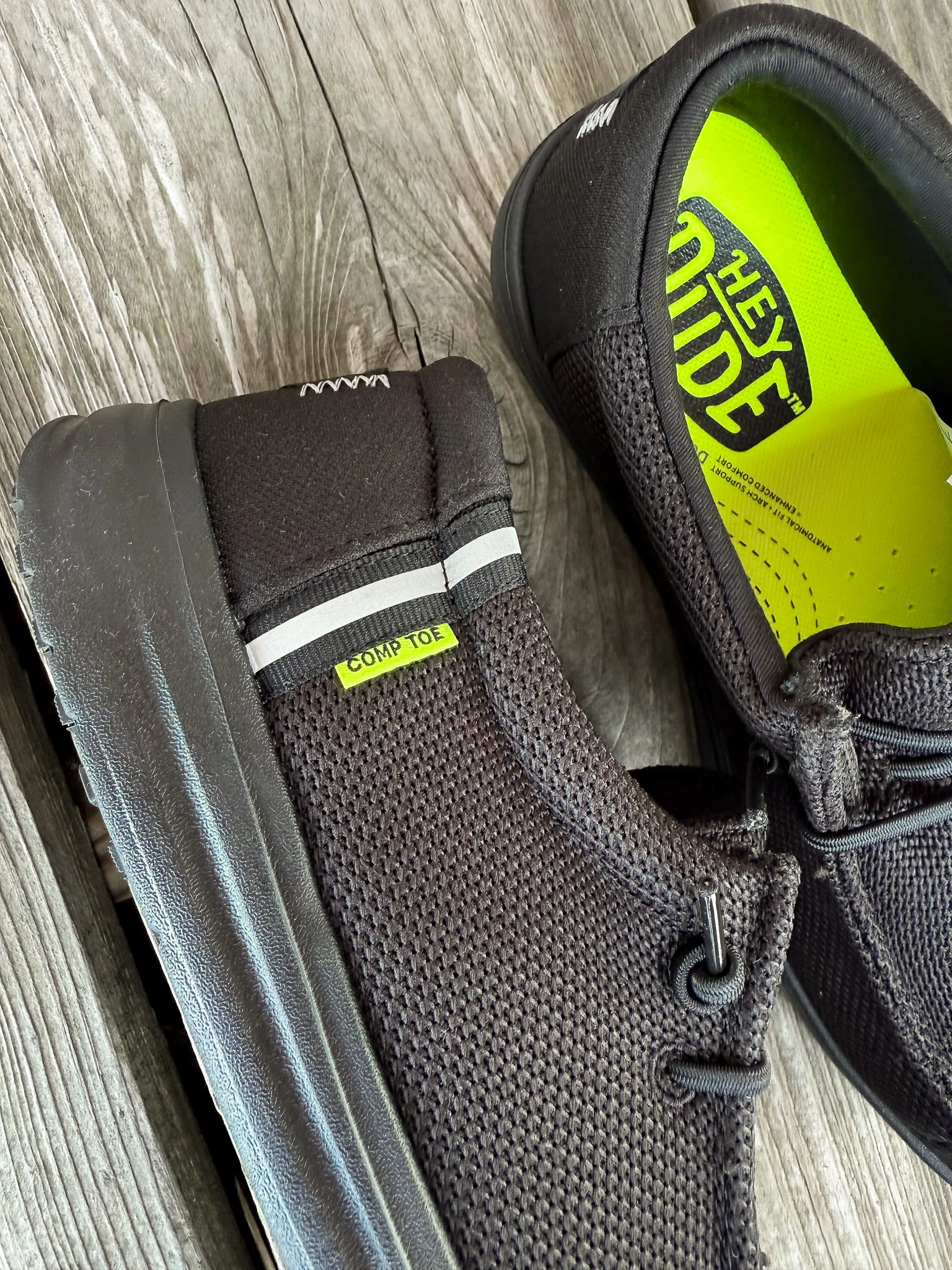 Men's Hey Dude Wally Work Composite Toe Shoes in Black/Black - Image 5