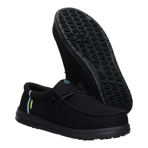 Men's Hey Dude Wally Work Composite Toe Shoes in Black/Black - Image 7