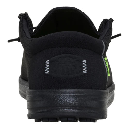 Men's Hey Dude Wally Work Composite Toe Shoes in Black/Black - Image 9