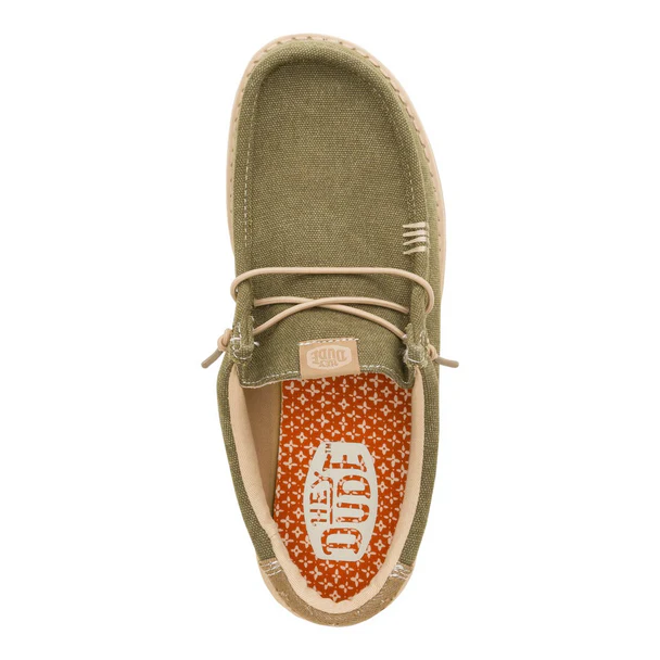 Men's Hey Dude Wally Workwear Dusky Green/Cream - Image 3