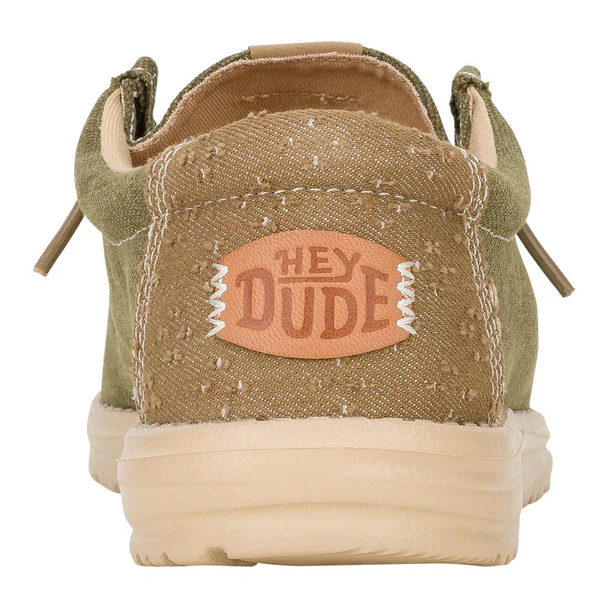 Men's Hey Dude Wally Workwear Dusky Green/Cream - Image 4