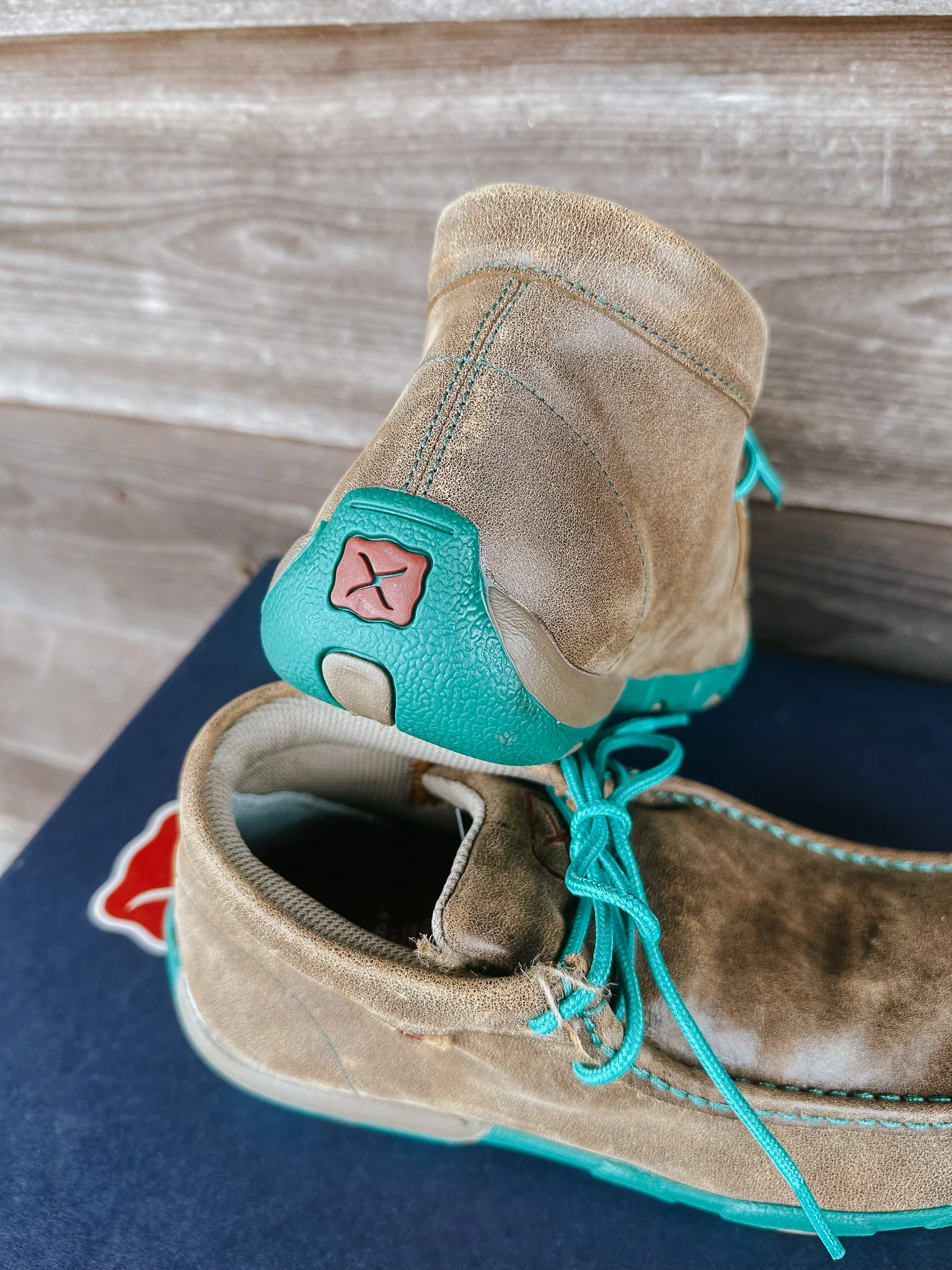 Women's Twisted X Chukka Driving Moc in Turquoise - Image 3