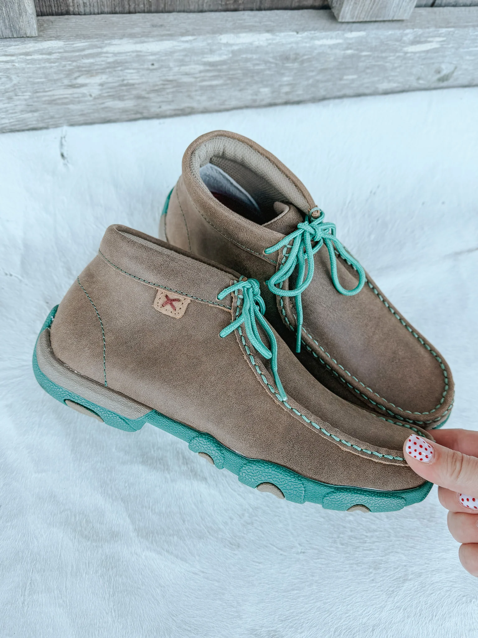 Women's Twisted X Chukka Driving Moc in Turquoise - Image 6