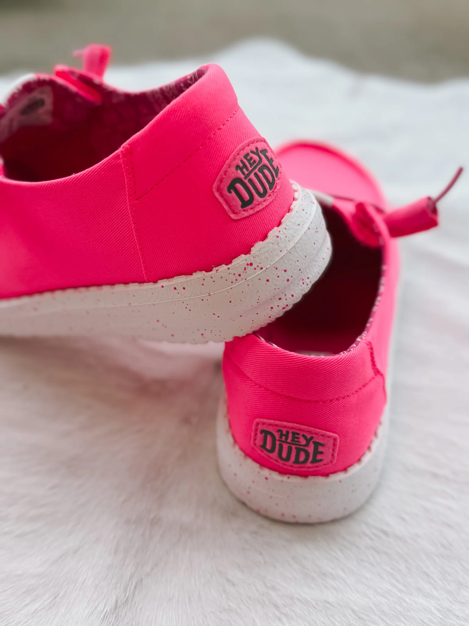Women's Hey Dude Wendy Stretch Canvas Neon Pink - Image 3