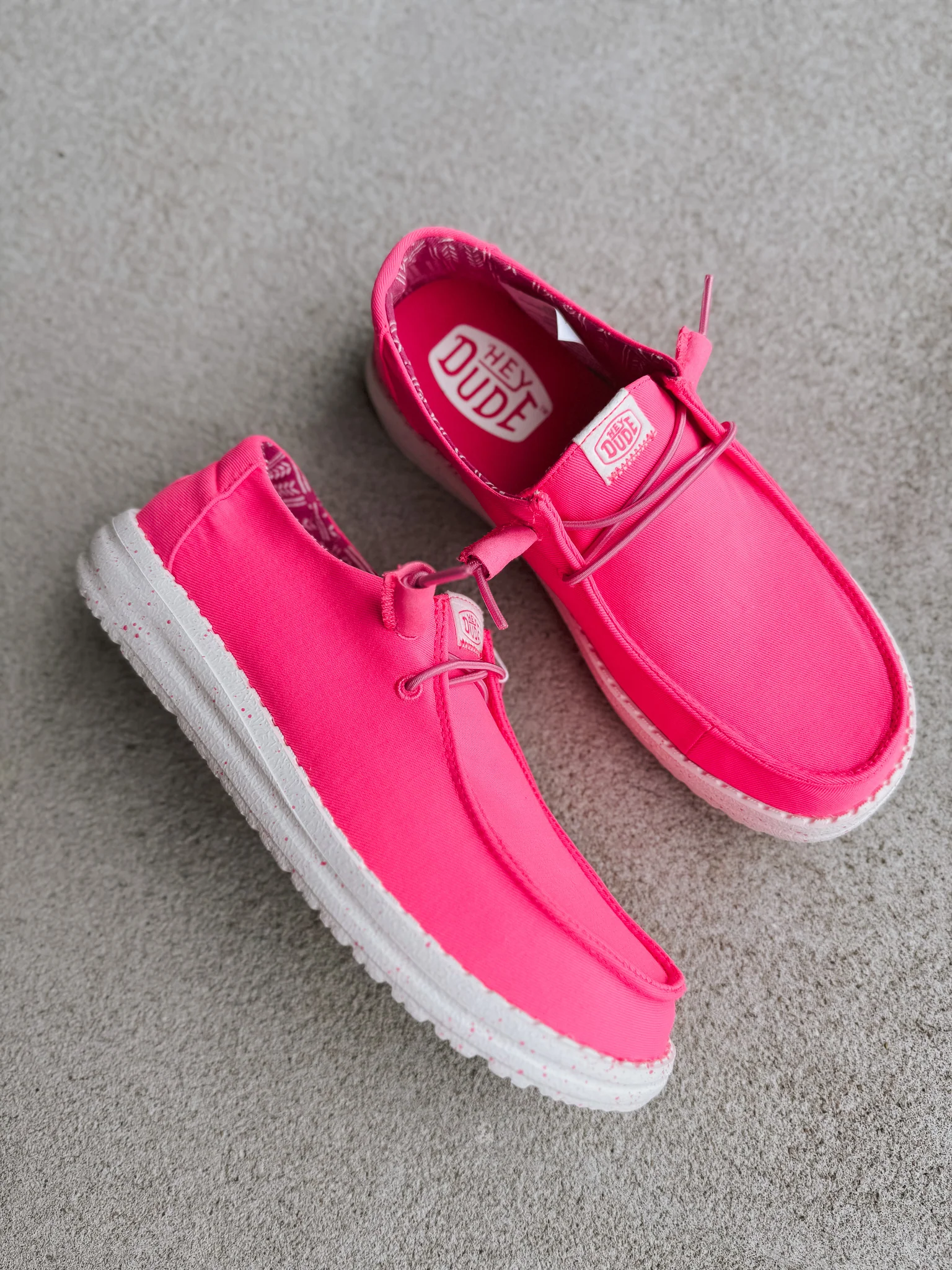 Women's Hey Dude Wendy Stretch Canvas Neon Pink - Image 5