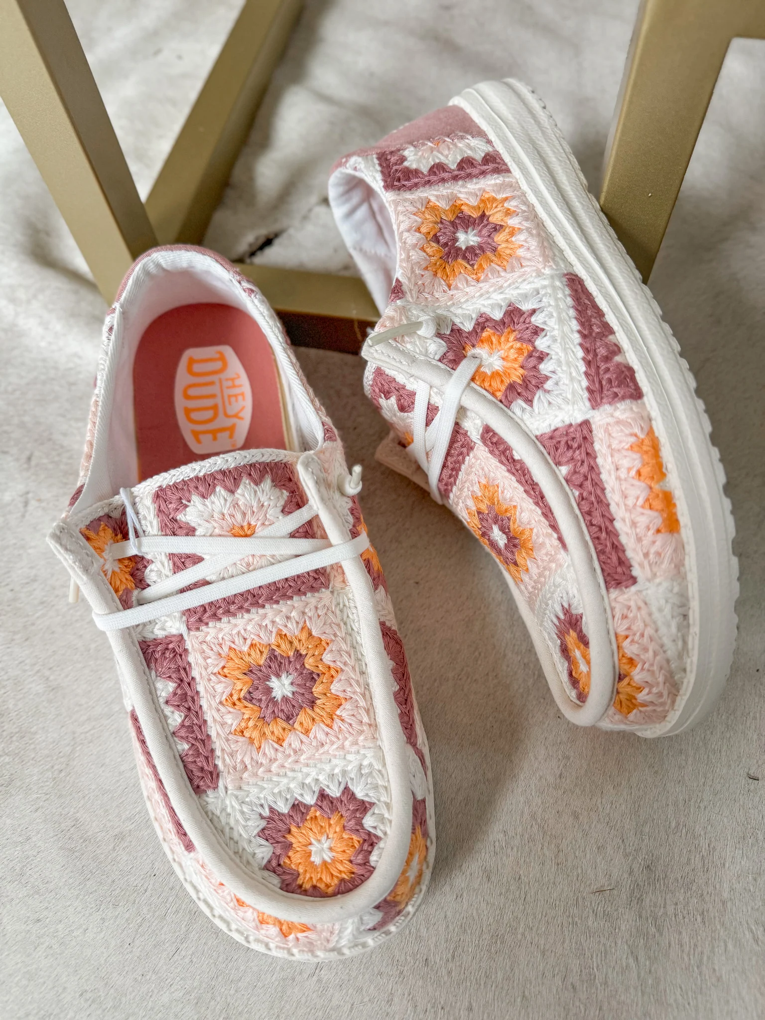 Women's Hey Dude Wendy Cottage Crochet in Petal Pink/Multi - Image 16