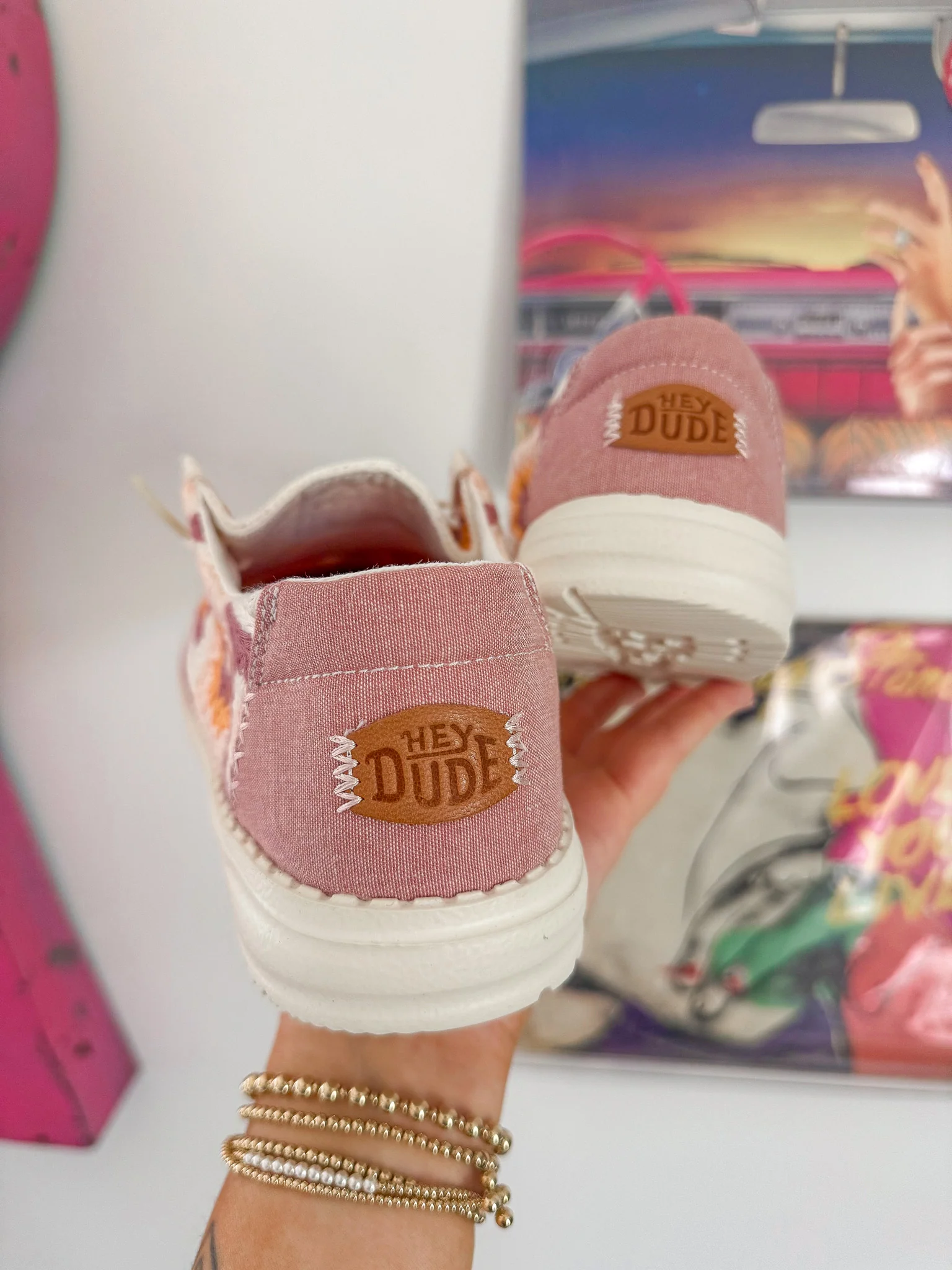 Women's Hey Dude Wendy Cottage Crochet in Petal Pink/Multi - Image 4
