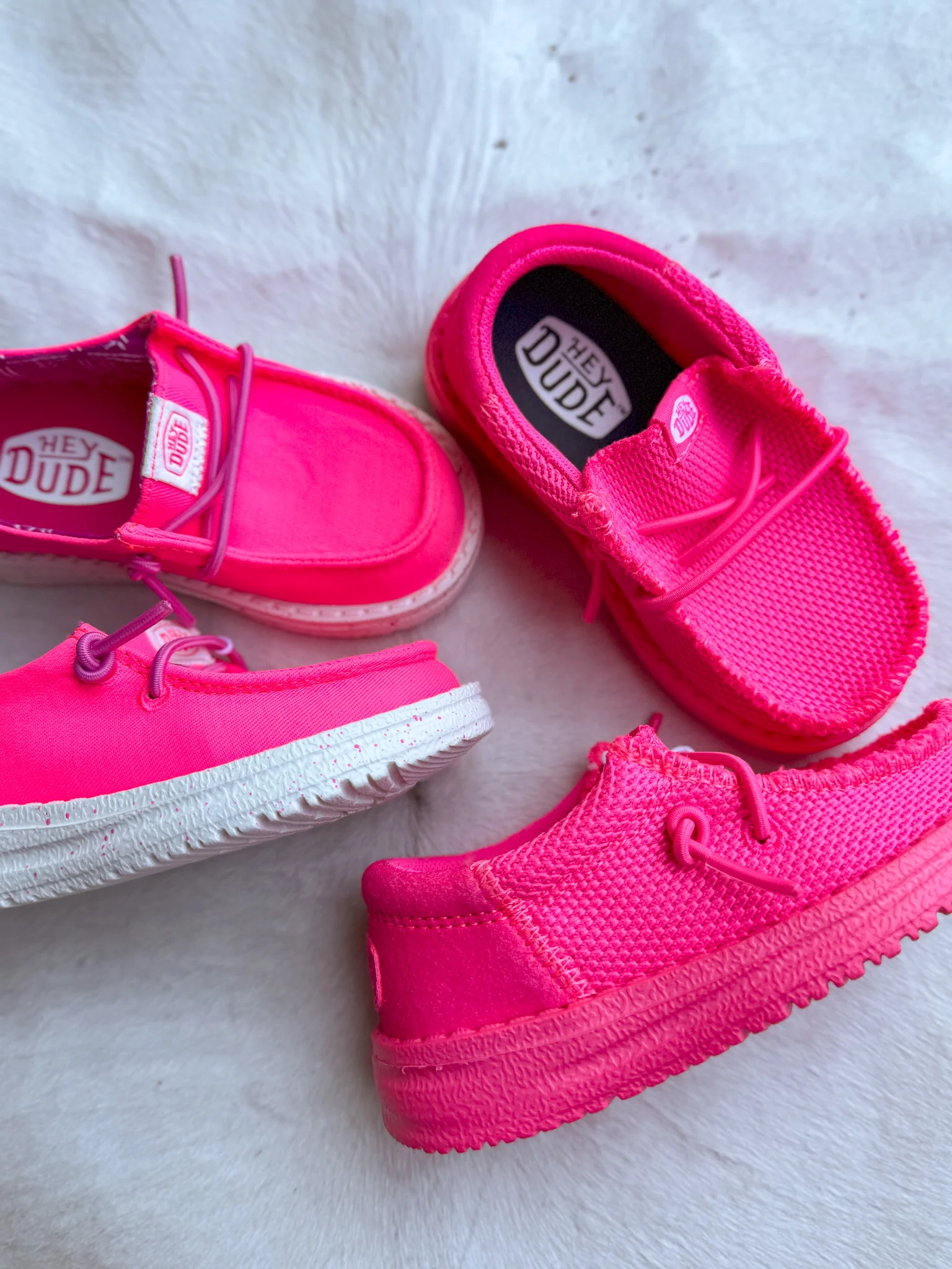 Hey Dude Wendy Youth Canvas Neon Pink - Image 4