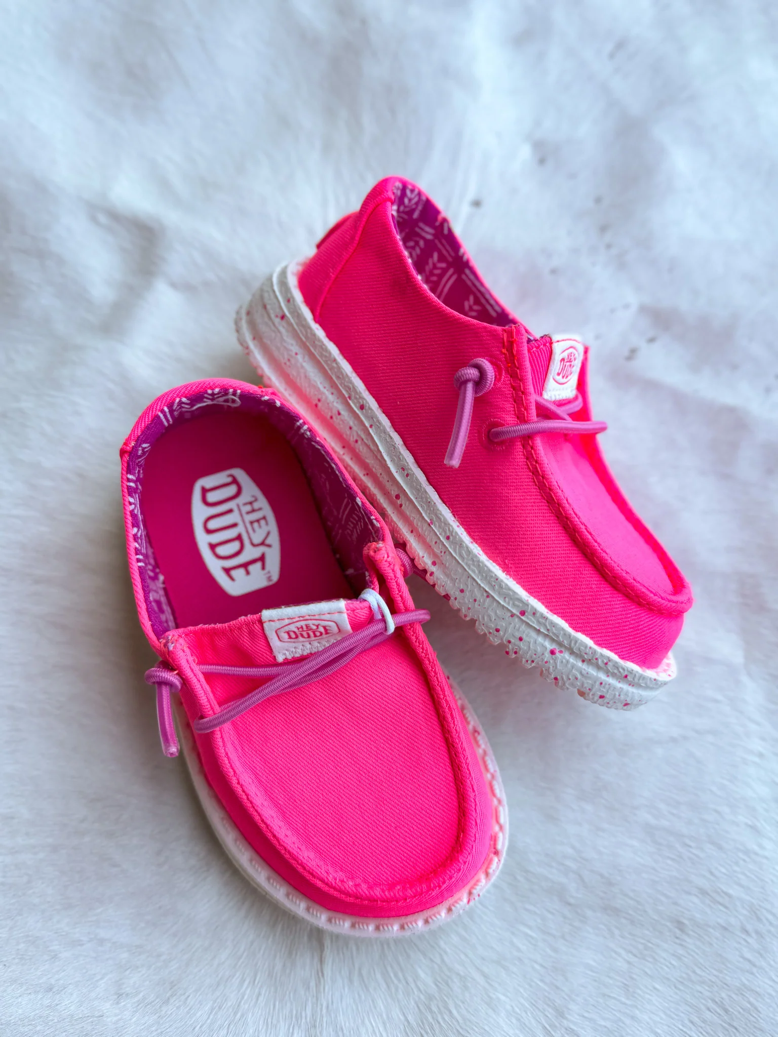 Hey Dude Wendy Youth Canvas Neon Pink - Image 7