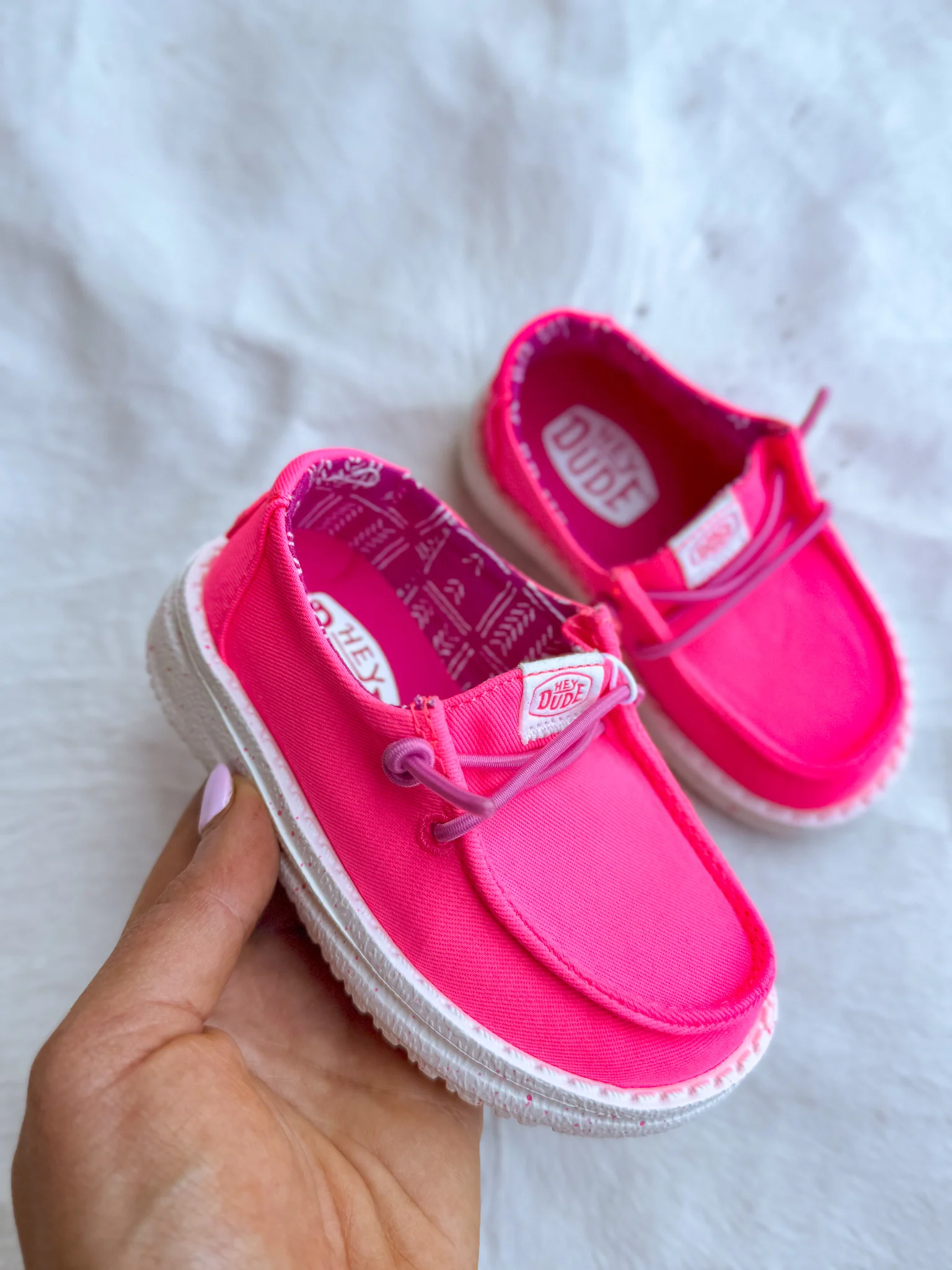 Hey Dude Wendy Youth Canvas Neon Pink - Image 8