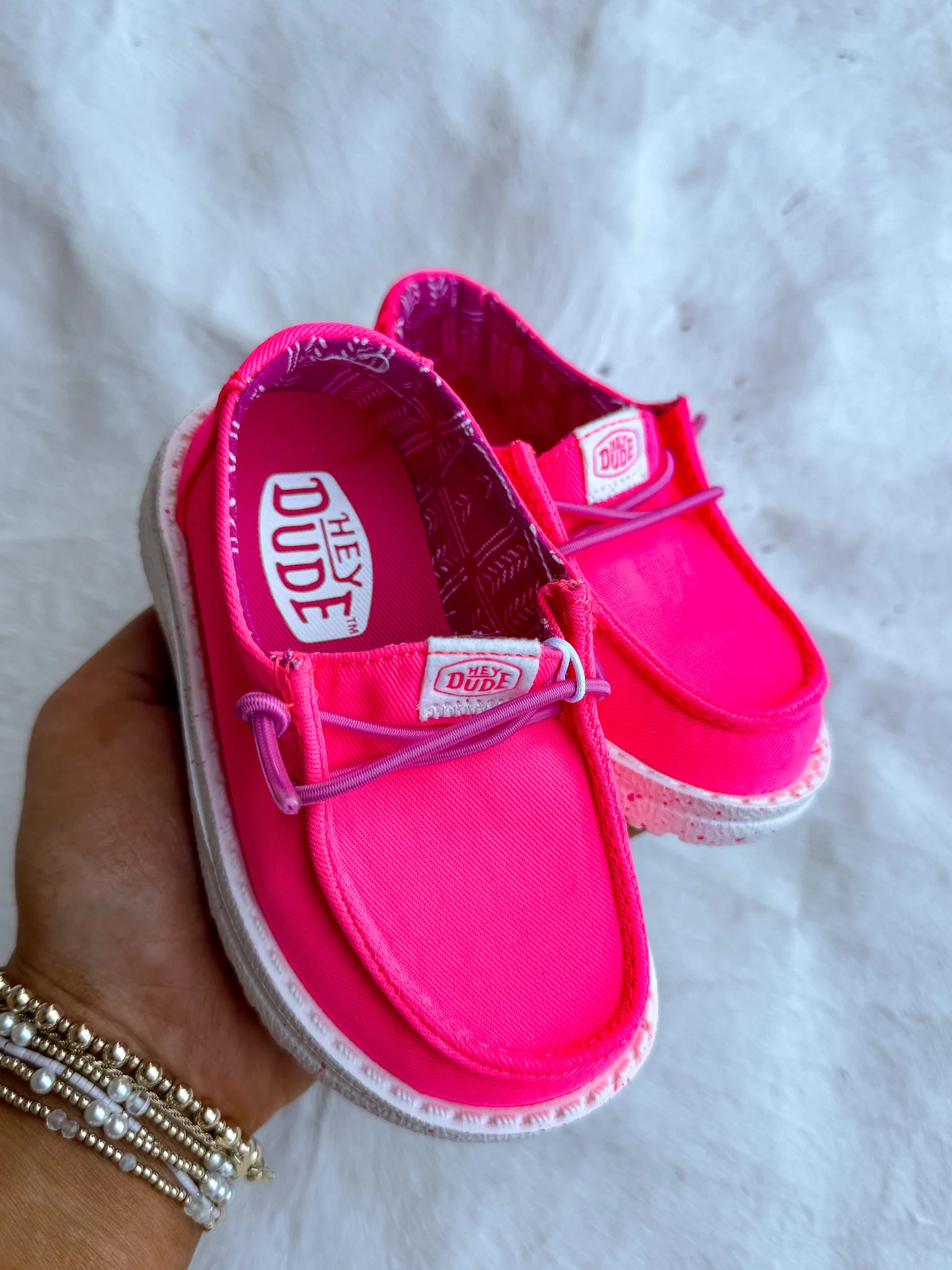 Hey Dude Wendy Youth Canvas Neon Pink - Image 9