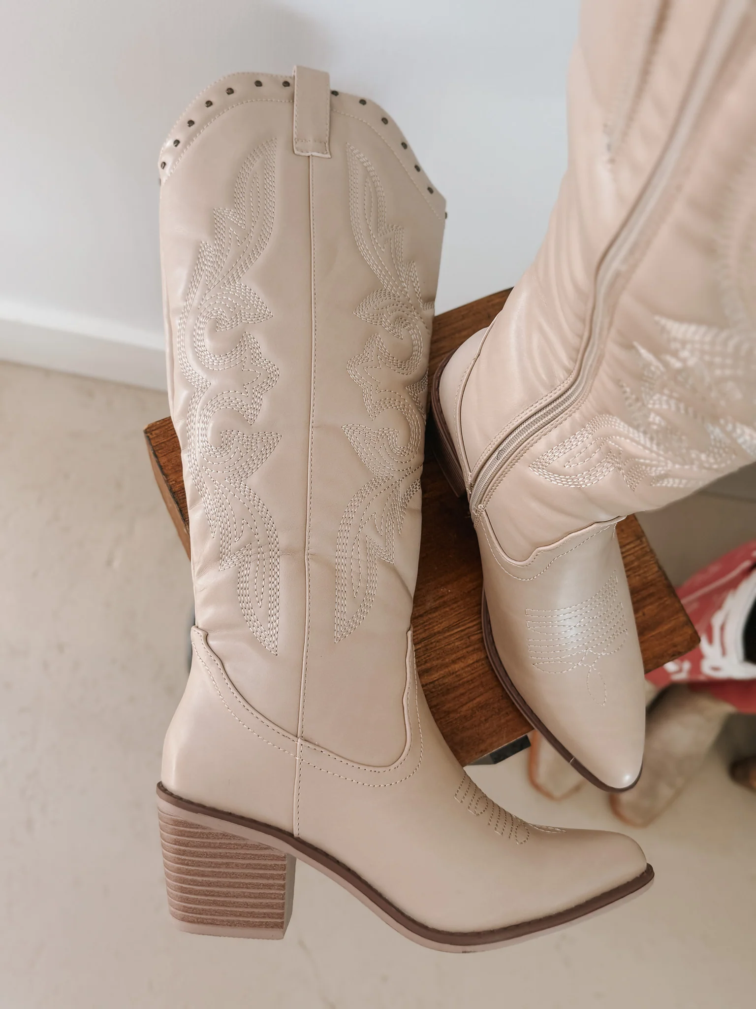 It's Been Real Ivory Boots with Calf Extender - Image 4
