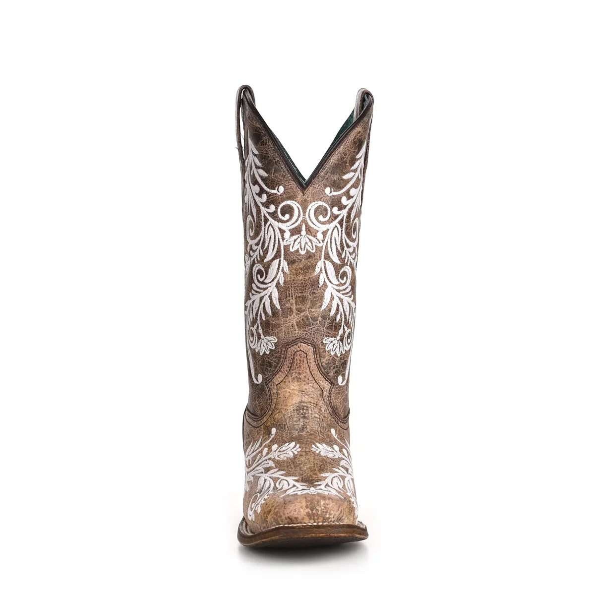 WOMEN'S CORRAL BROWN & WHITE EMBROIDERY BOOT - Image 5