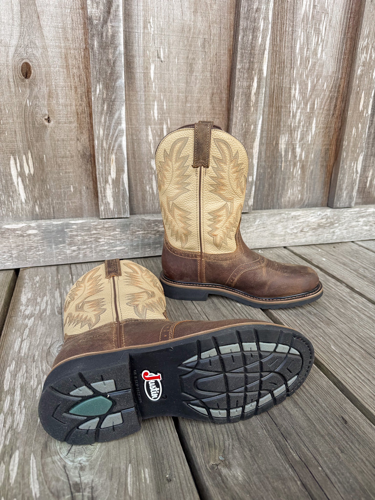 Men's Justin Superintendent Round Toe Work Boots - Image 2