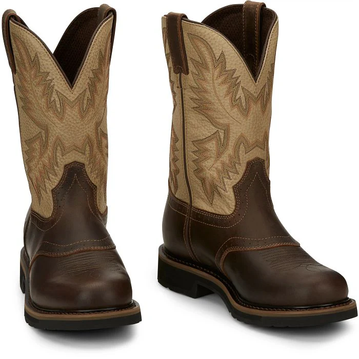 Men's Justin Superintendent Round Toe Work Boots - Image 5