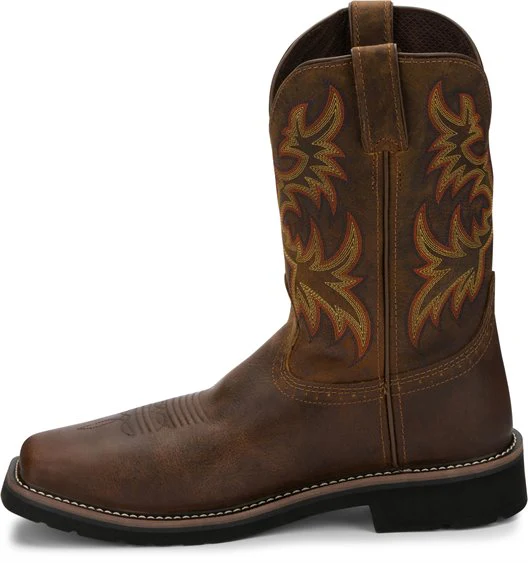Men's Justin Driller Square Steel Toe Work Boots - Image 11
