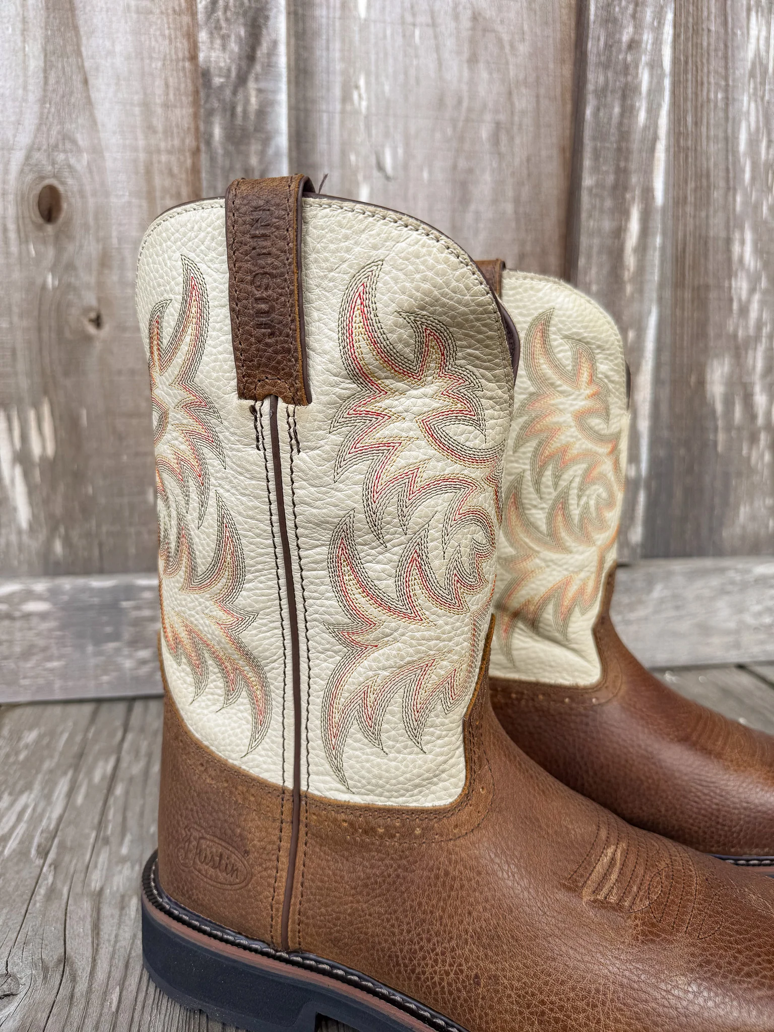 MEN'S JUSTIN DRILLER CREAM TOP WORK BOOT - Image 3