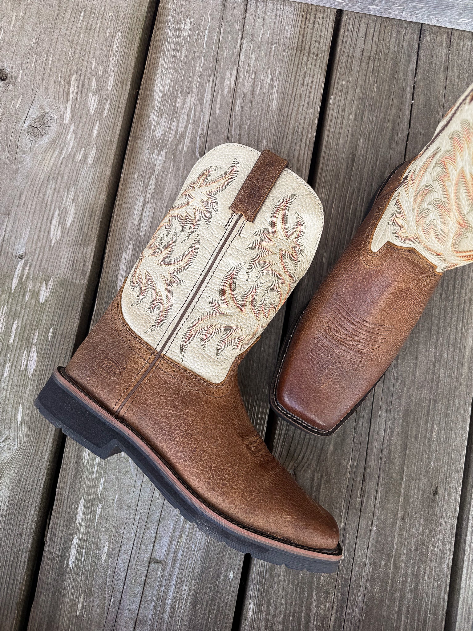 MEN'S JUSTIN DRILLER CREAM TOP WORK BOOT - Image 4