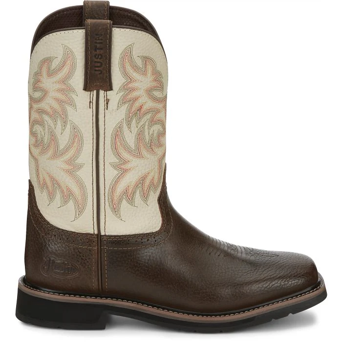 MEN'S JUSTIN DRILLER CREAM TOP WORK BOOT - Image 6