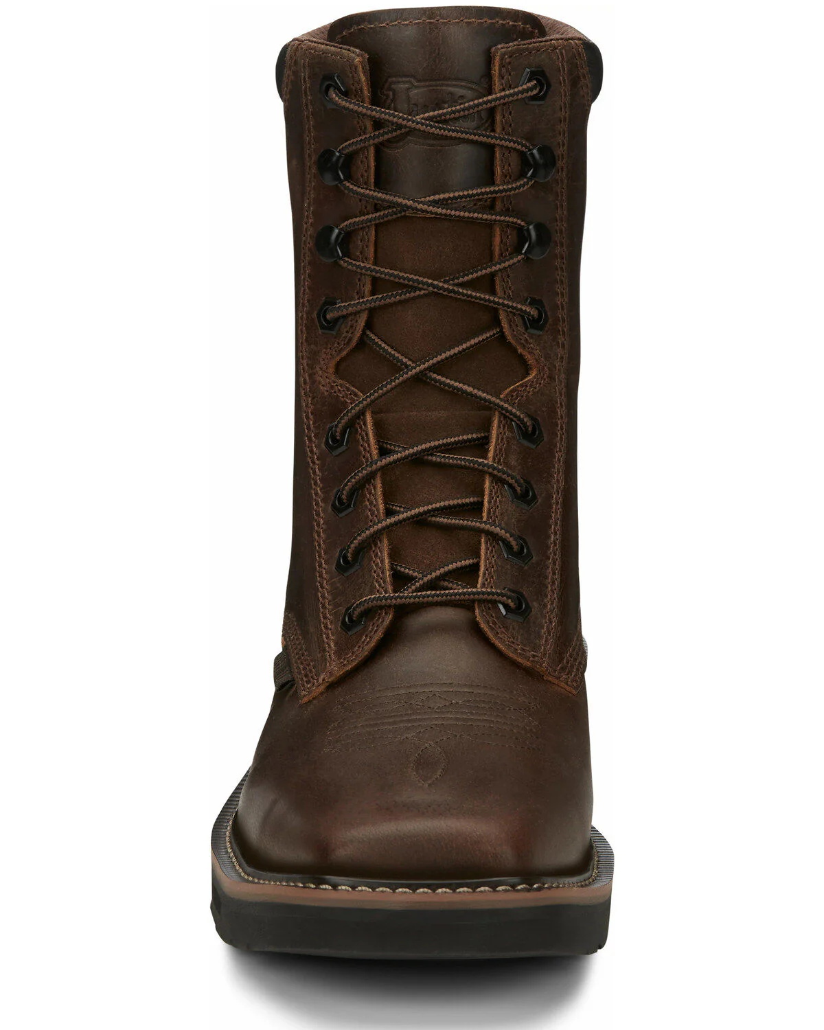 Men's Justin Pulley Lace Up Square Steel Toe Work Boots - Image 7