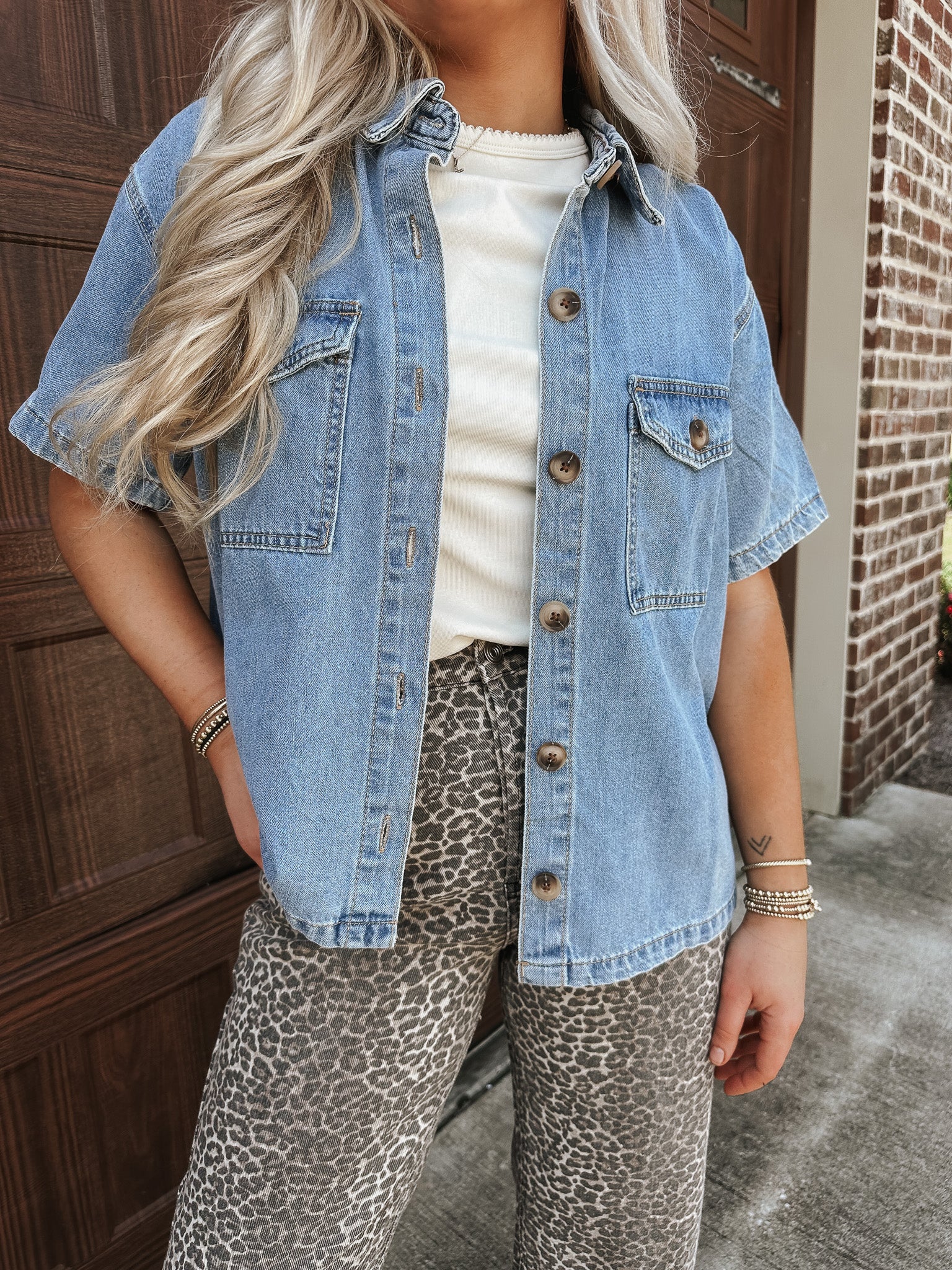 Darling Denim Button Up Shirt - Image 2