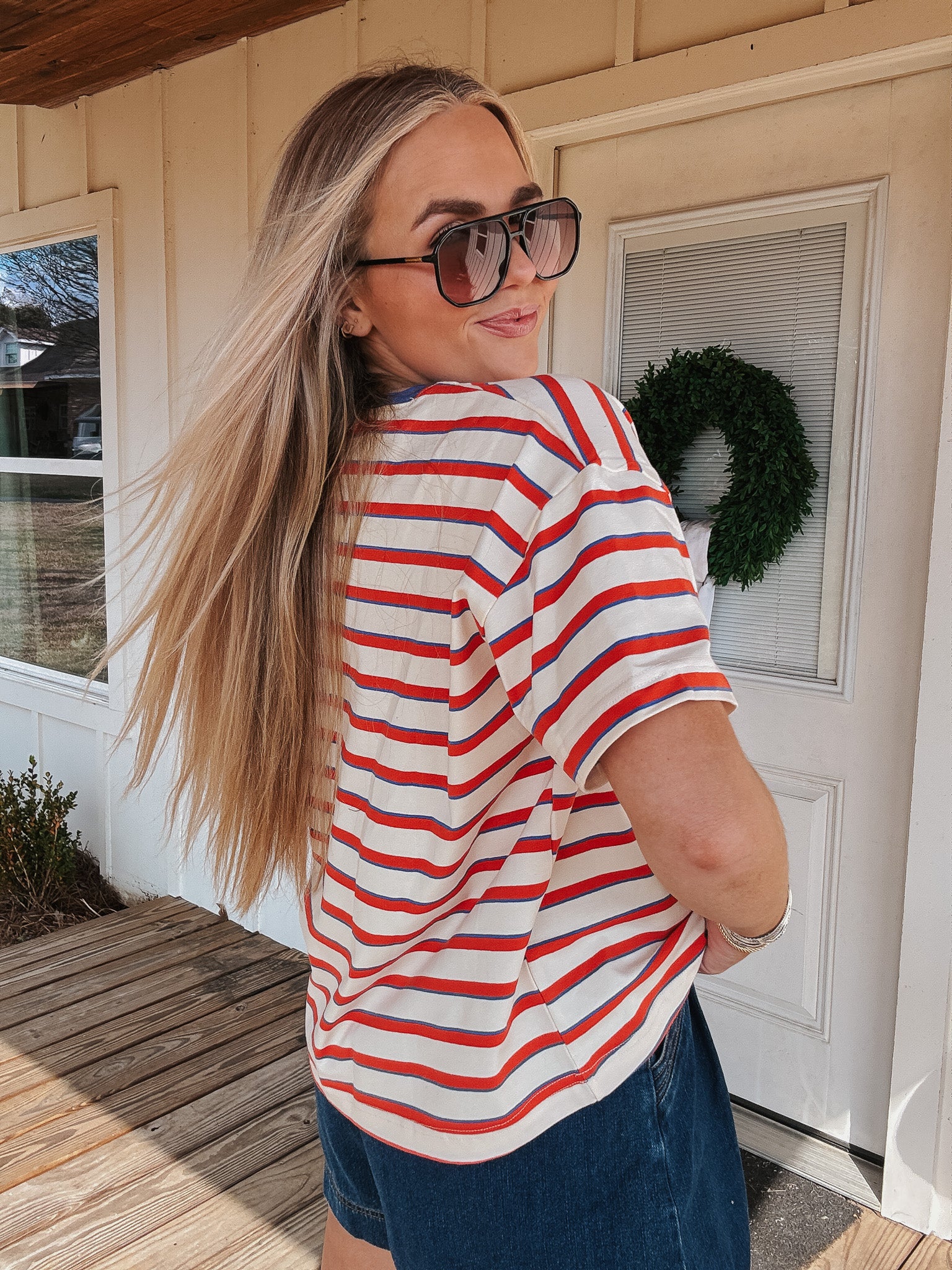 American Summer Stripe Tee - Image 6
